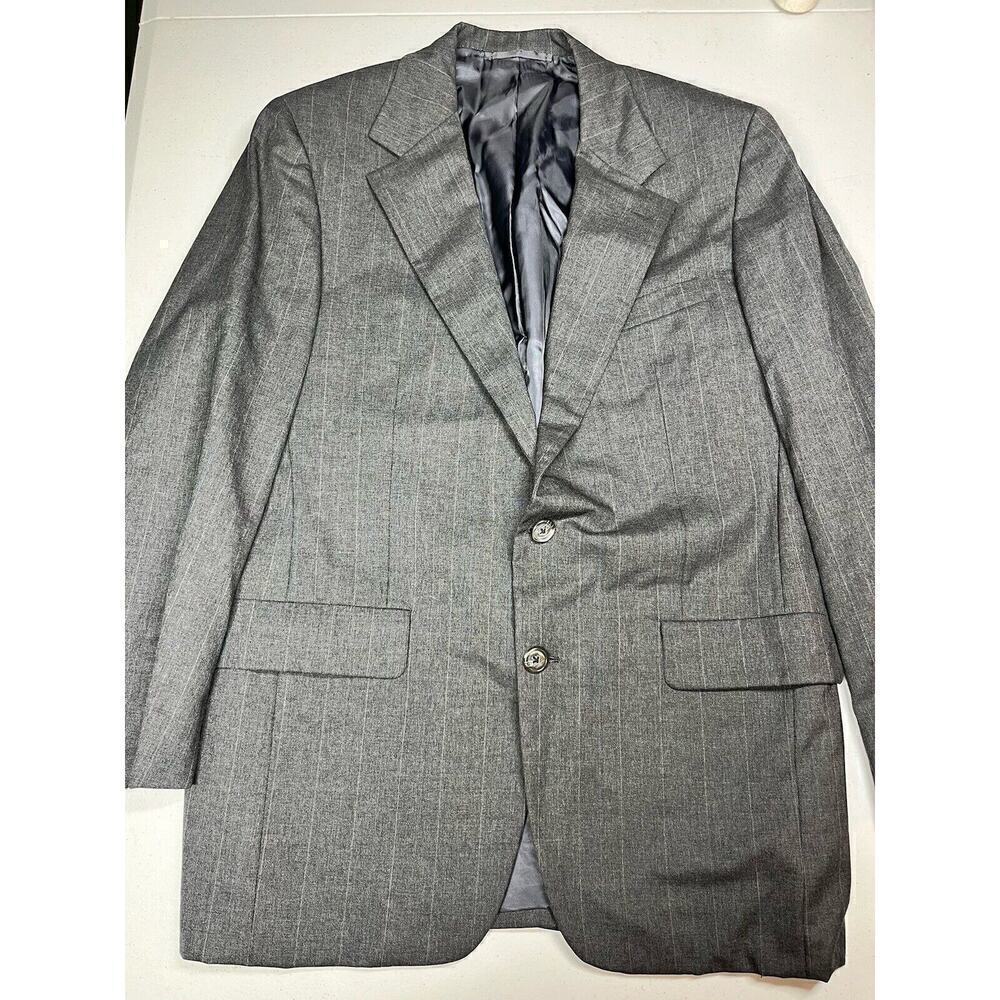 Hickey Freeman 100% Wool Gray Button Front Suit coat Blazer 40R